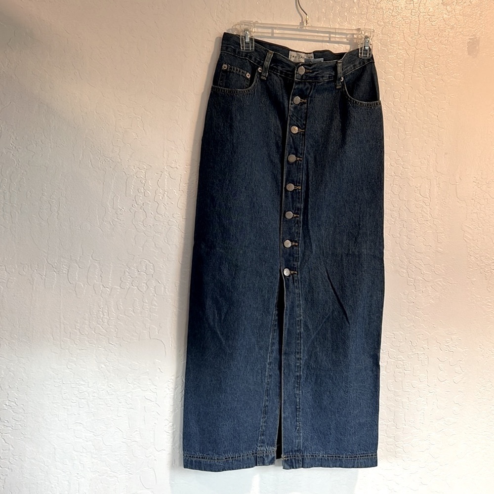 Jay Jacobs Vintage Boho Denim Skirt by Jay Jacobs  Straight Cut Y2K beth Dutton - Picture 5 of 13